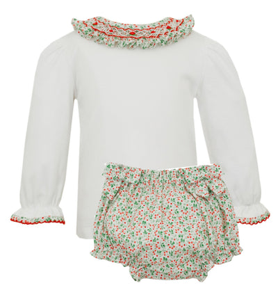 Petit Bebe Holly Berries Bloomer Set