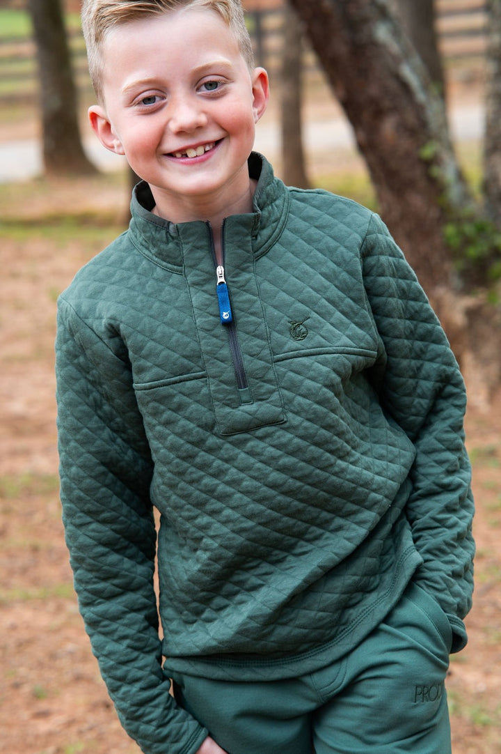 Quilted Zip Pull-over | Camping Green - PRE-SALE