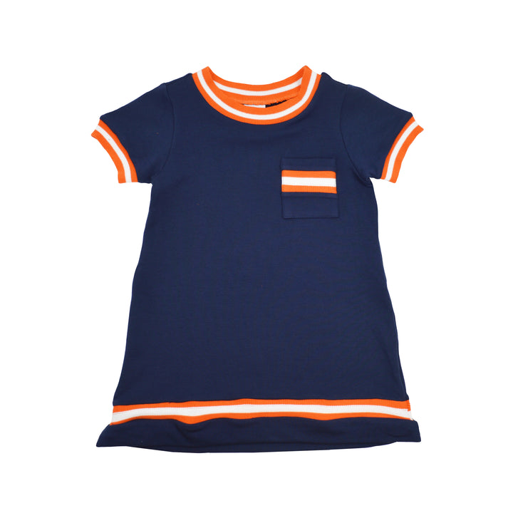 Landry Dress | Game Day Navy &amp; Orange