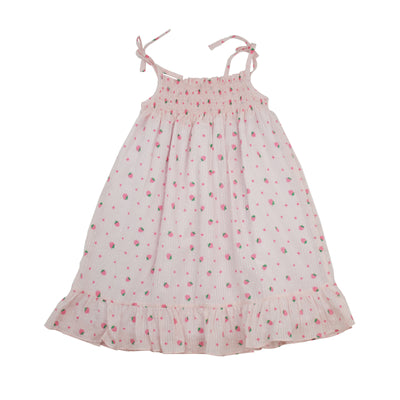 James & Lottie Libby Dress | Strawberry Swiss Dot