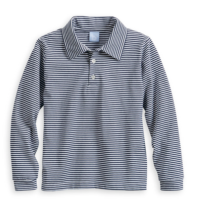 bella bliss Striped Polo | Navy & White