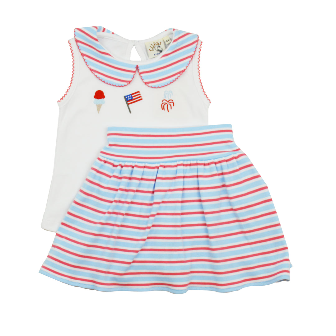 Luigi Patriotic Skort Set