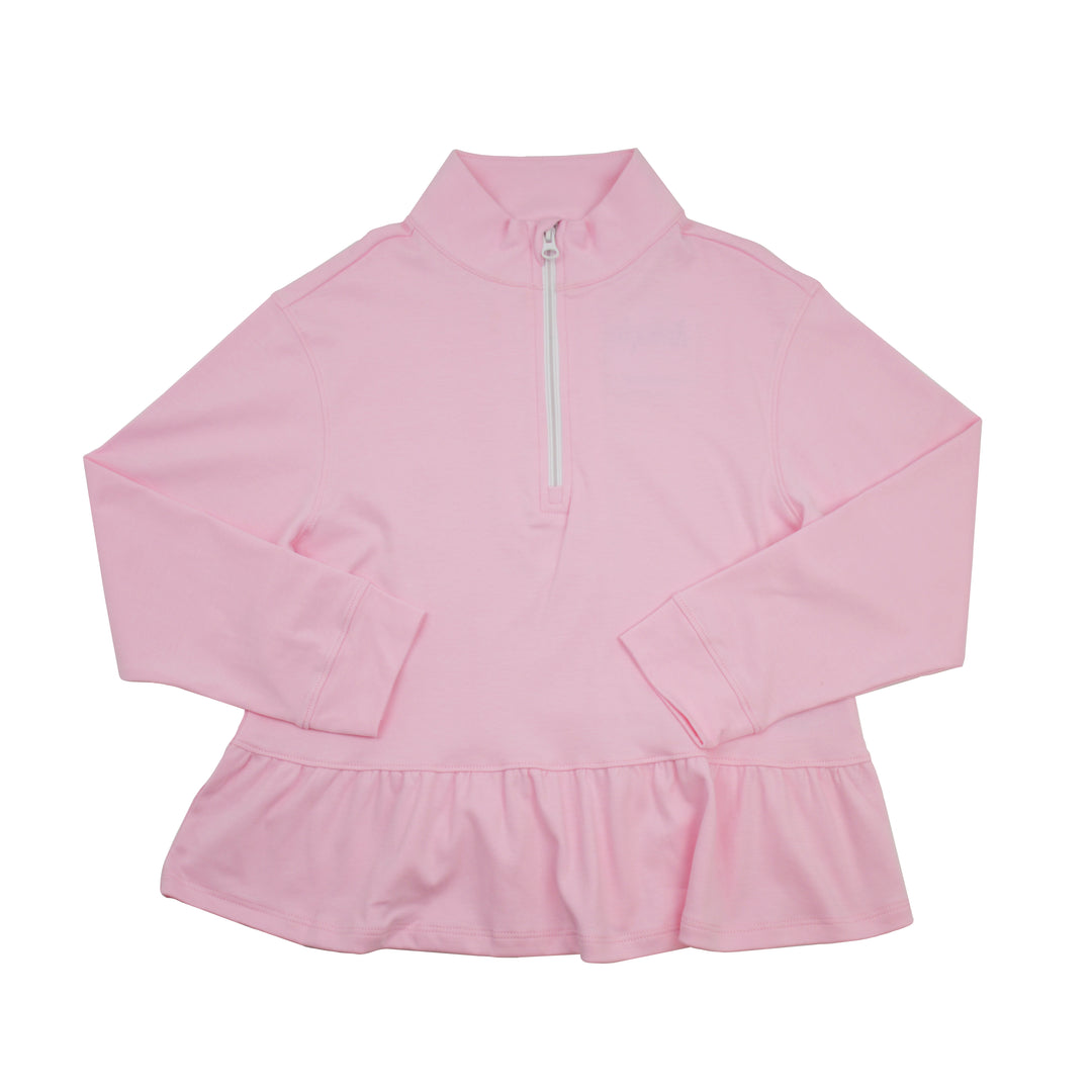 BE elizabeth Peplum Half-Zip | Light Pink Knit