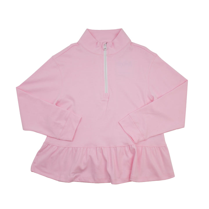 BE elizabeth Peplum Half-Zip | Light Pink Knit