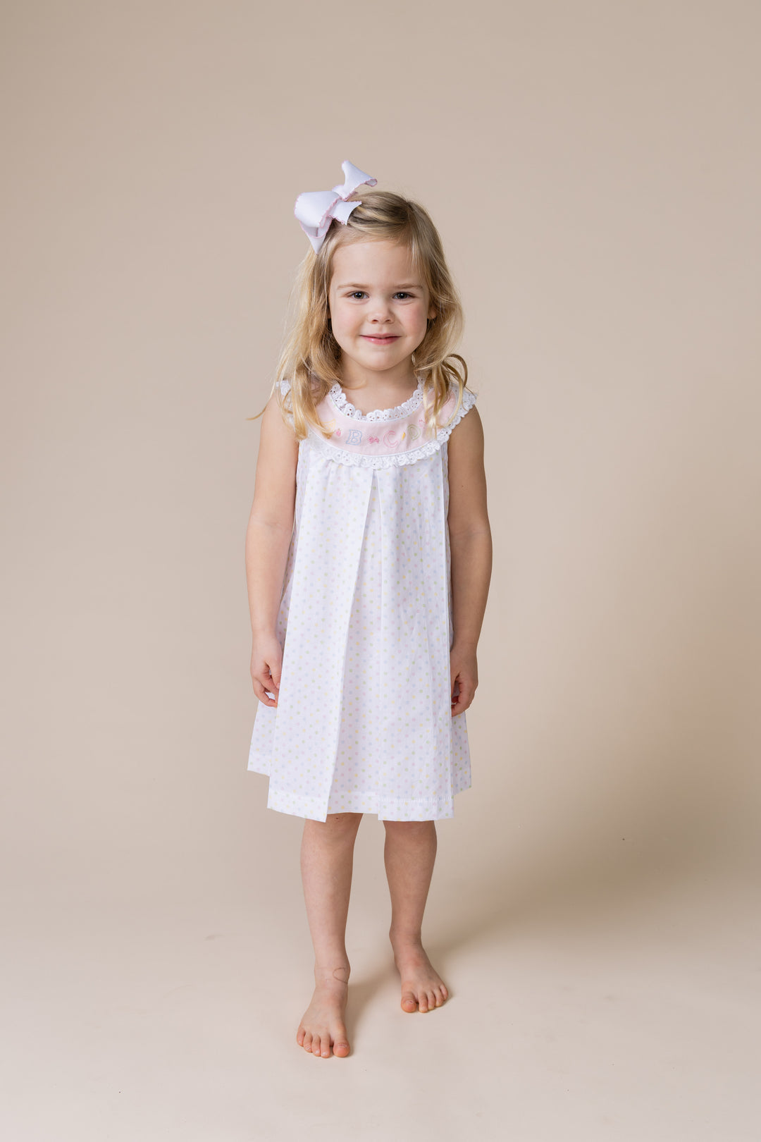 Callie Dress | ABC Pastel Bitty Dot - PRE-SALE