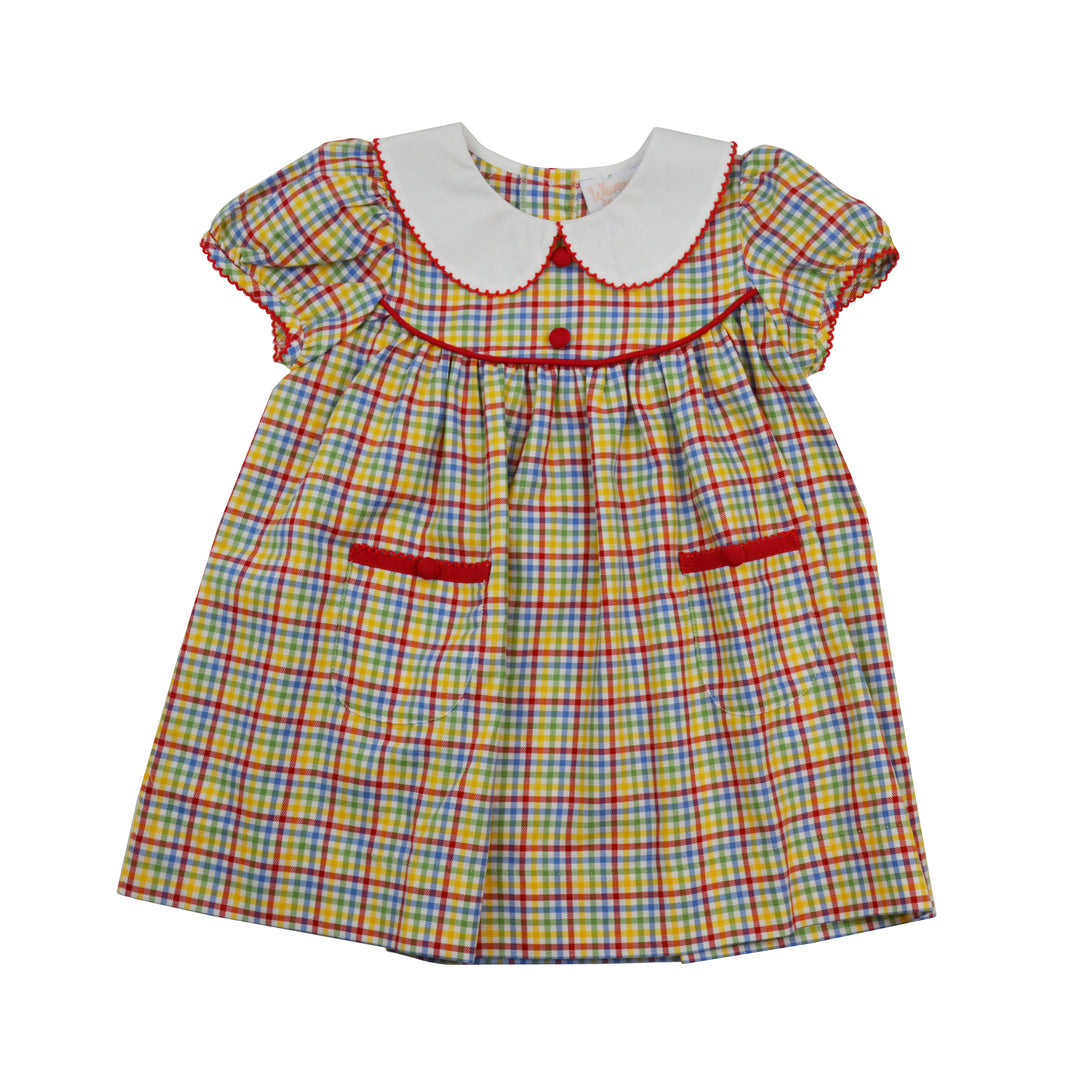 Whimsy Bay Kids Primary Plaid Dress