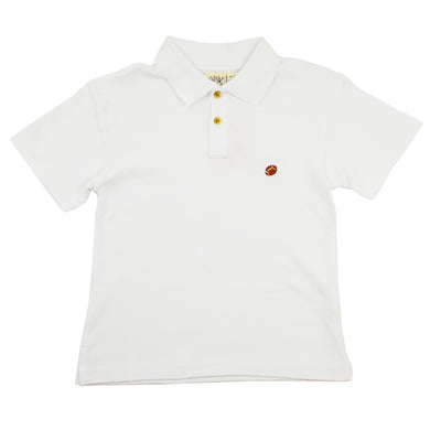 Luigi Short-Sleeve White Polo | Football