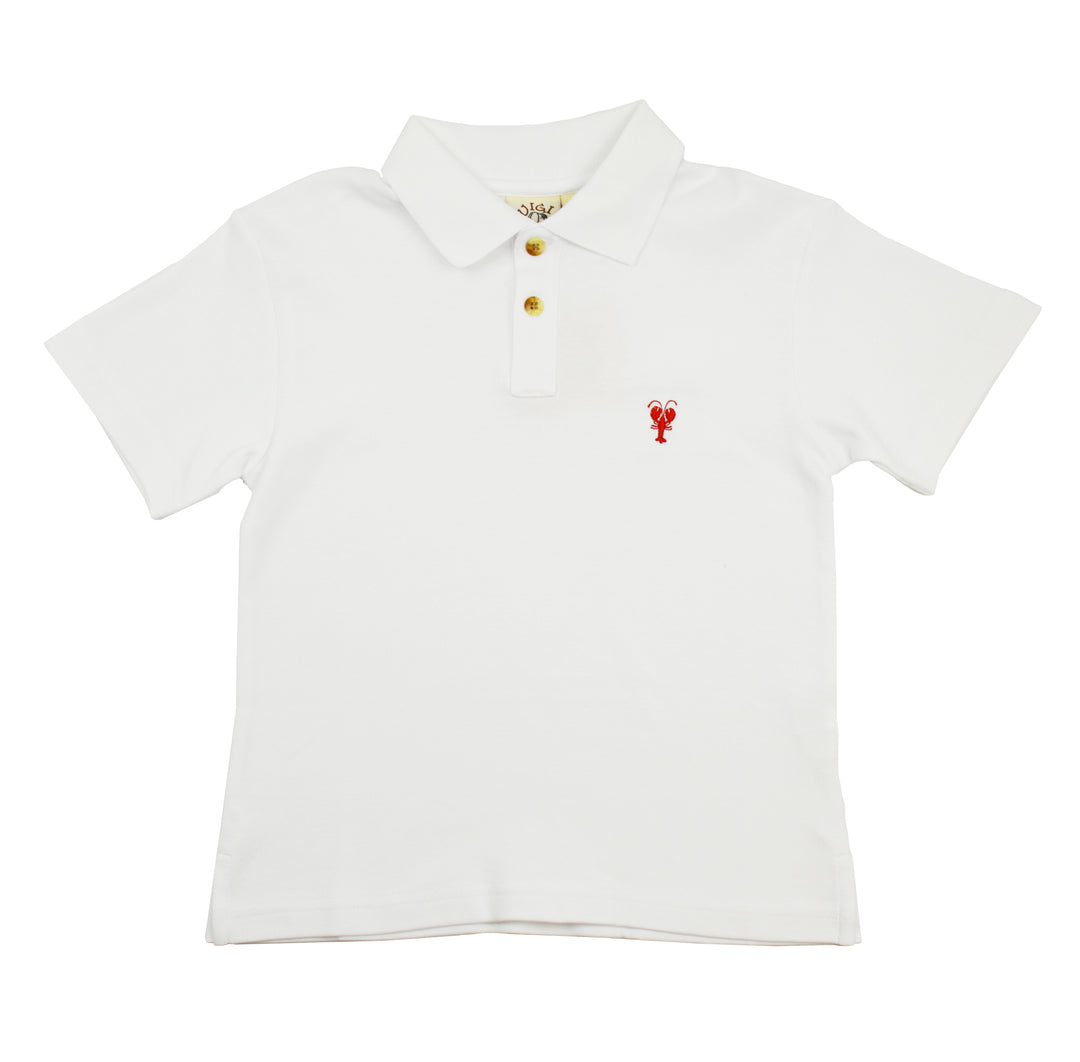Luigi Short-Sleeve White Polo | Lobster