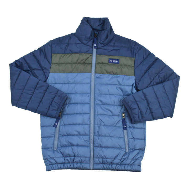 Puffer Jacket | Dark Denim Colorblock