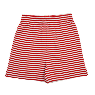 Luigi Stripe Knit Shorts | Red