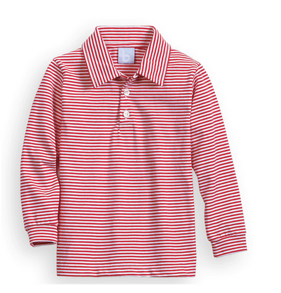bella bliss Striped Polo | Red & White