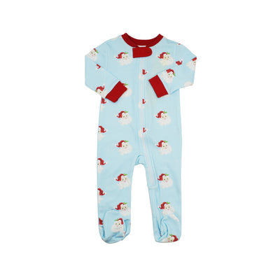 James & Lottie Zip-Up Pajamas | Blue Santa