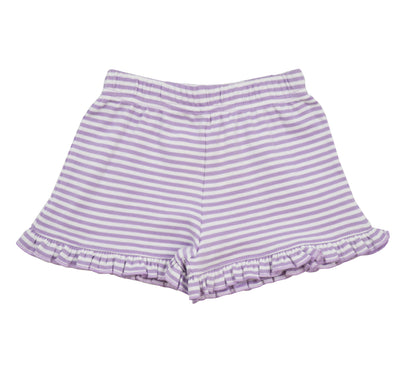 Luigi Ruffle Trim Knit Shorts | Lavender Stripe