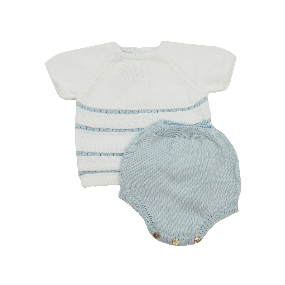 Mi Lucero Striped Sweater Set | Blue & White