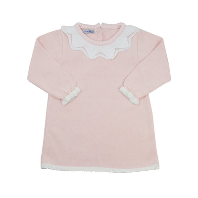 Mi Lucero Scalloped Collar Sweater Dress | Pink