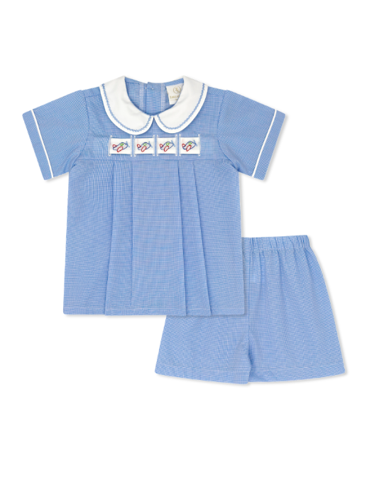 Noah Ribbon Set | River Royal Mini Gingham - PRE-SALE