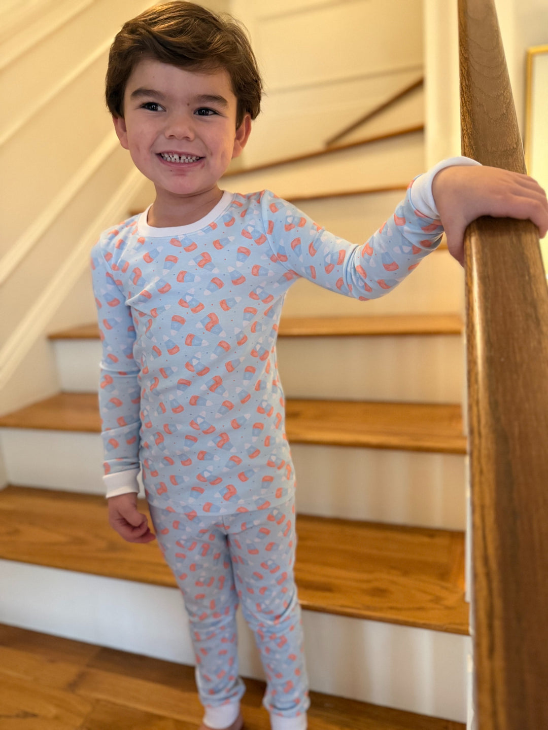 Sweet Pea Pajamas | Candy Corn Kisses Blue - PRE-SALE