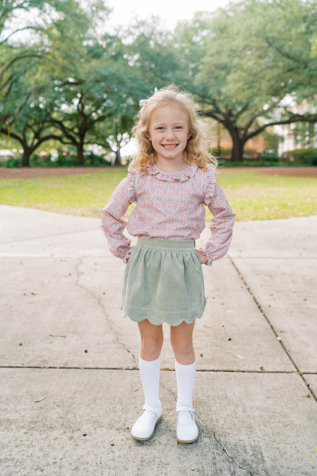 Susie Scallop Skirt | Sweetgrass Corduroy - PRE-SALE