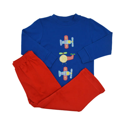 Squiggles Airplane & Helicopter Pant Set