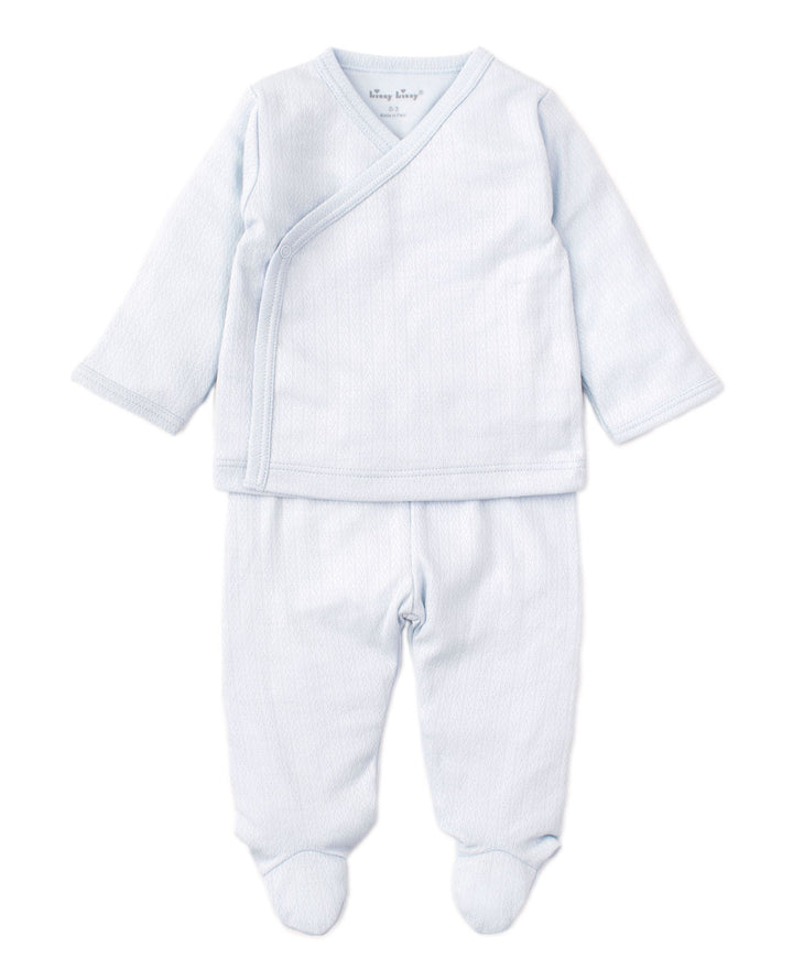 Pointelle Cross Tee Footed Set (more colors available)