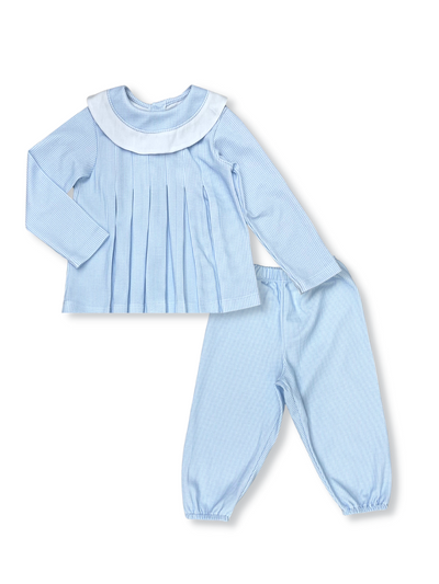 Lullaby Set Alden Pant Set | Light Blue Mini Gingham Knit