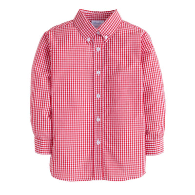 Little English Button-down Shirt | Red Gingham