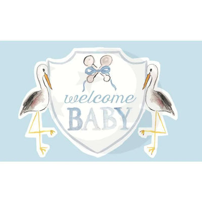Over the Moon Welcome Baby Flag | Blue