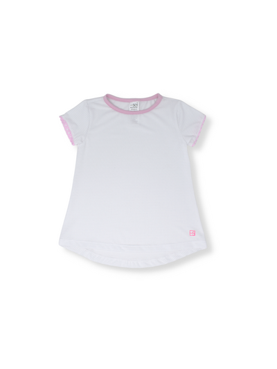 SET Athleisure Bridget Basic Shirt | White with Pink