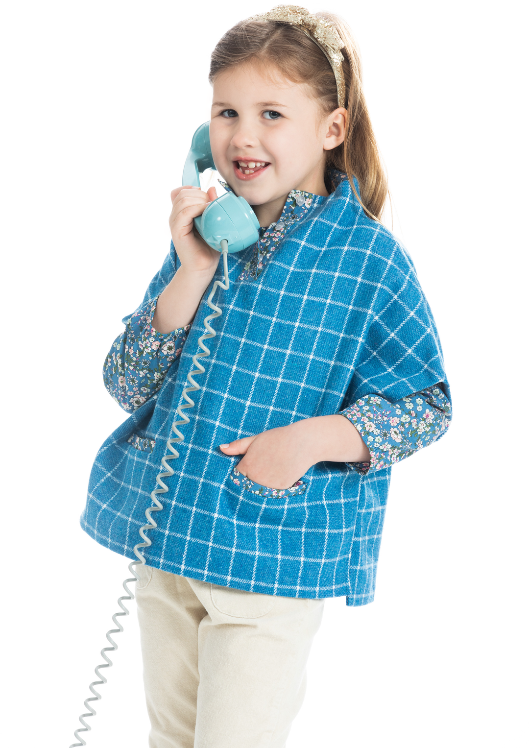 Tweed Cape | French Blue Windowpane (L)