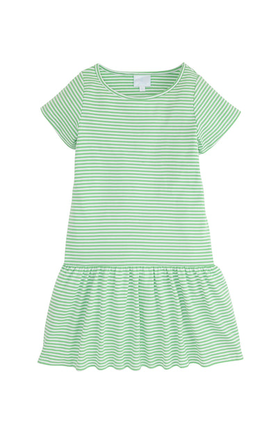 Little English Chanel T-Shirt Dress | Green Stripe