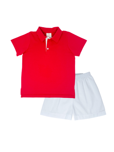 Lullaby Set Parker Short Set | Red & White