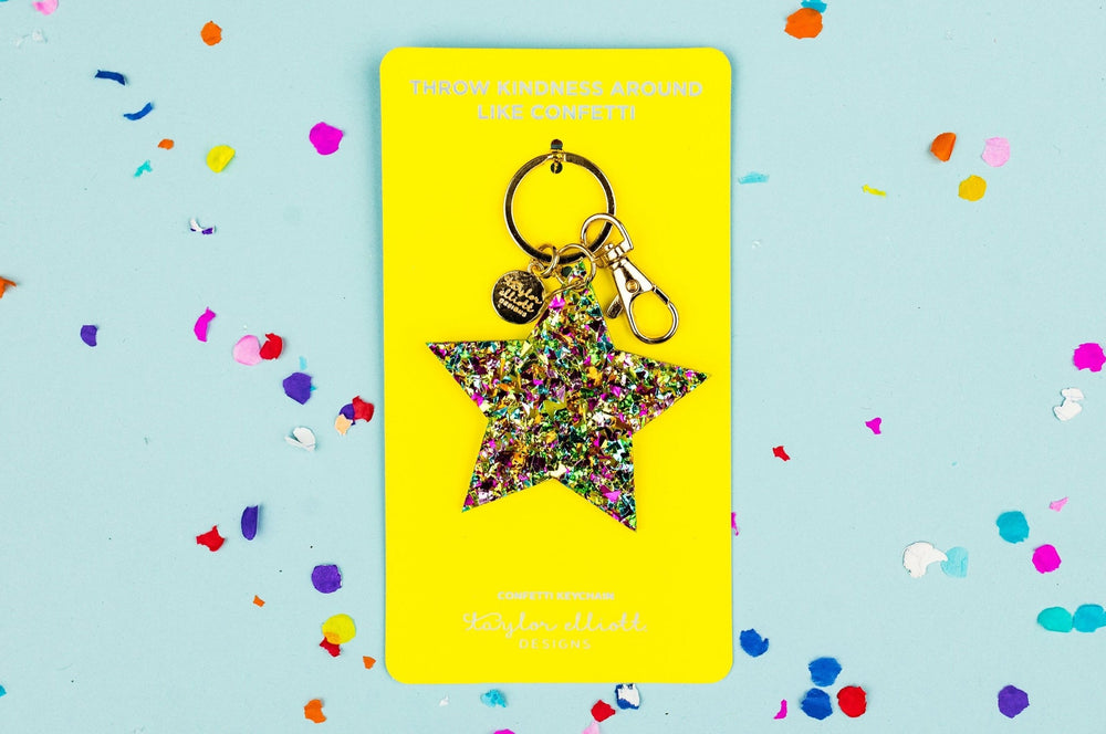 Taylor Elliott Designs Confetti Star Keychain