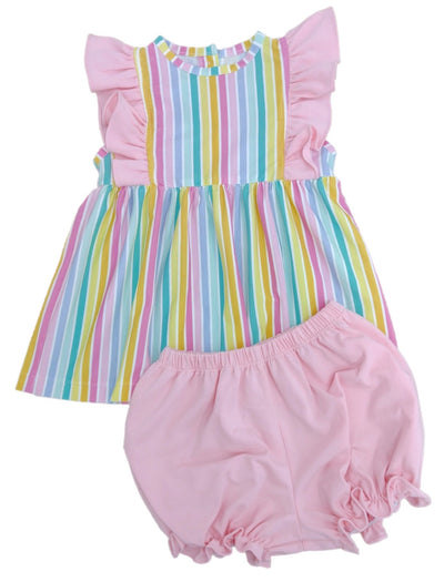 James & Lottie Lila Set | Bright Stripe Pima