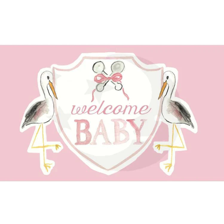 Over the Moon Welcome Baby Flag | Pink