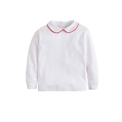 Little English Piped Peter Pan Shirt | Red