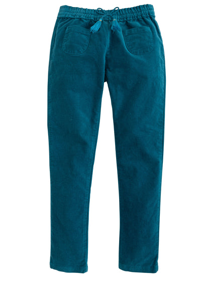 Bisby Pocket Pull-on Pants | Dark Turquoise Velvet