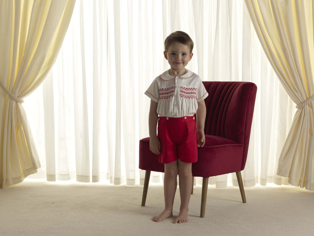 Red Smocked Set (12M)