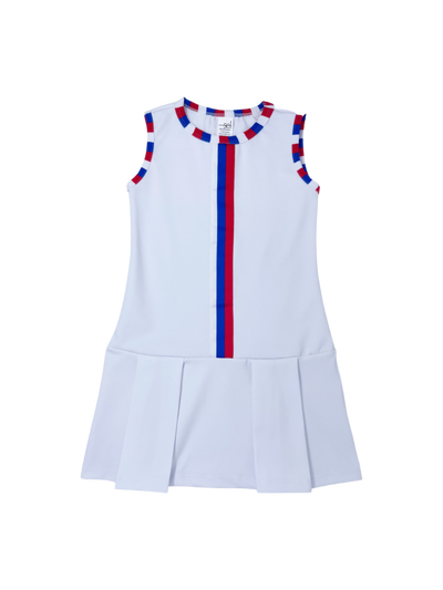 SET Athleisure Renea Dress | White, Red & Royal Blue