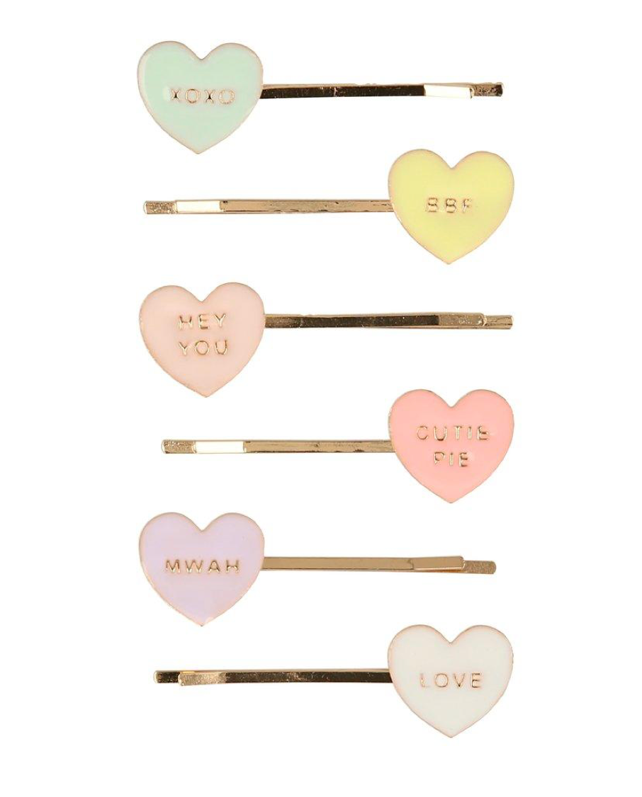 Meri Meri Hair Slides | Enamel Love Hearts