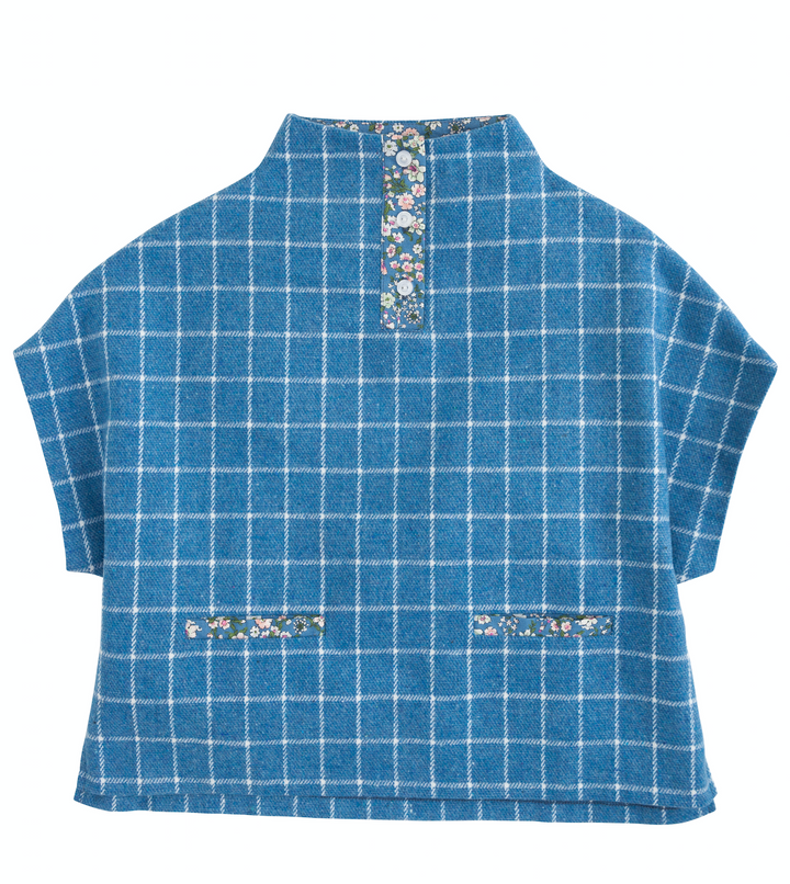 Tweed Cape | French Blue Windowpane (L)