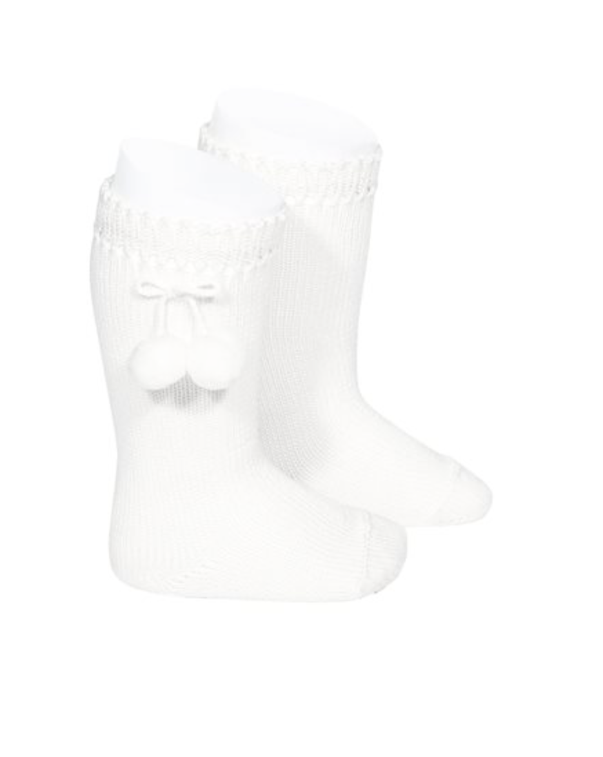 Perle Knee-High Socks with Pom Poms (more colors available)