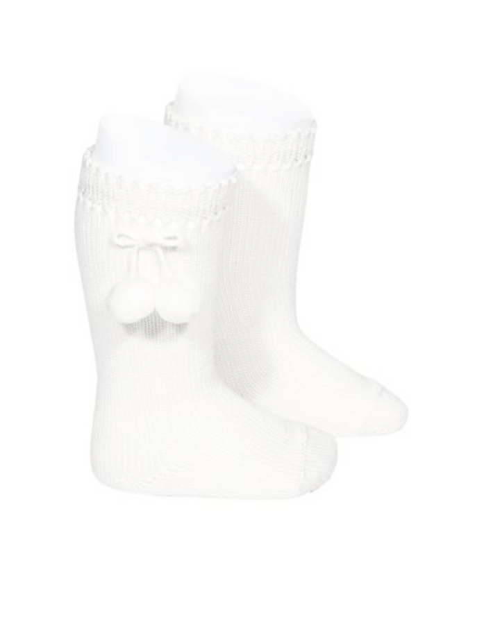 Perle Knee-High Socks with Pom Poms (more colors available)