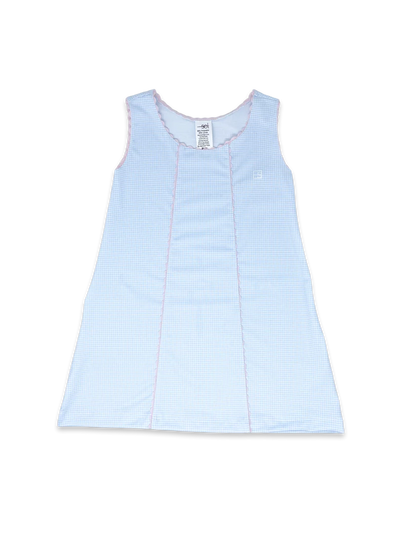 SET Athleisure Amelia Dress | Blue Mini Gingham