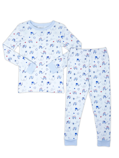 Lullaby Set Wagon/Heart Pajamas | Blue