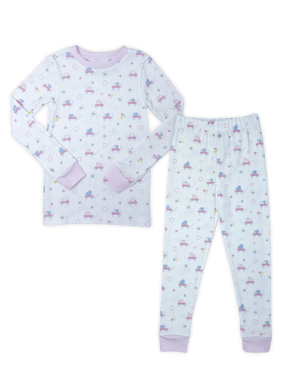 Lullaby Set Wagon/Heart Pajamas | Pink