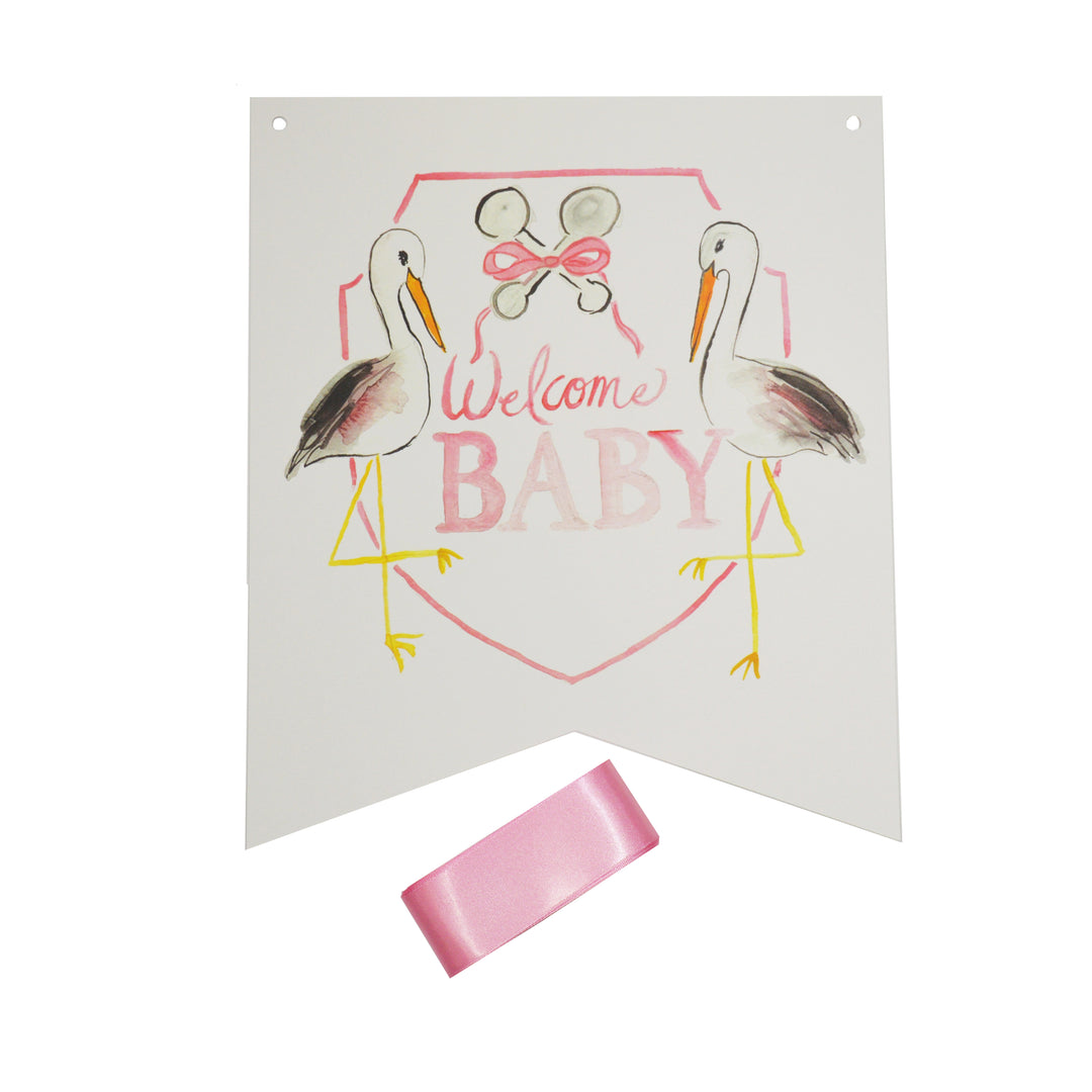 Over the Moon Welcome Girl Baby Hanger