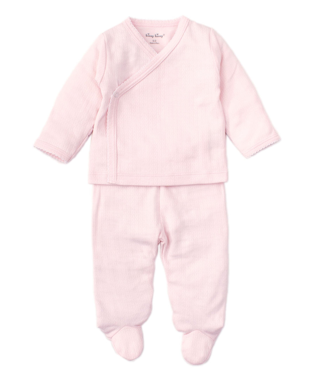 Kissy Kissy Pointelle Cross Tee Footed Set