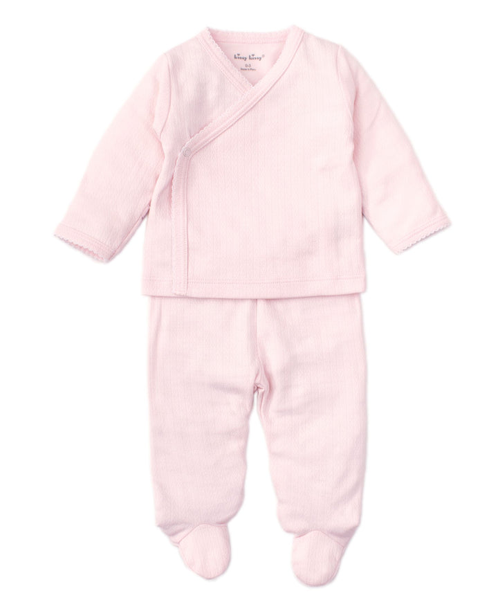 Kissy Kissy Pointelle Cross Tee Footed Set