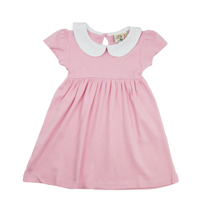Collared Short-Sleeve Dress | Light Pink