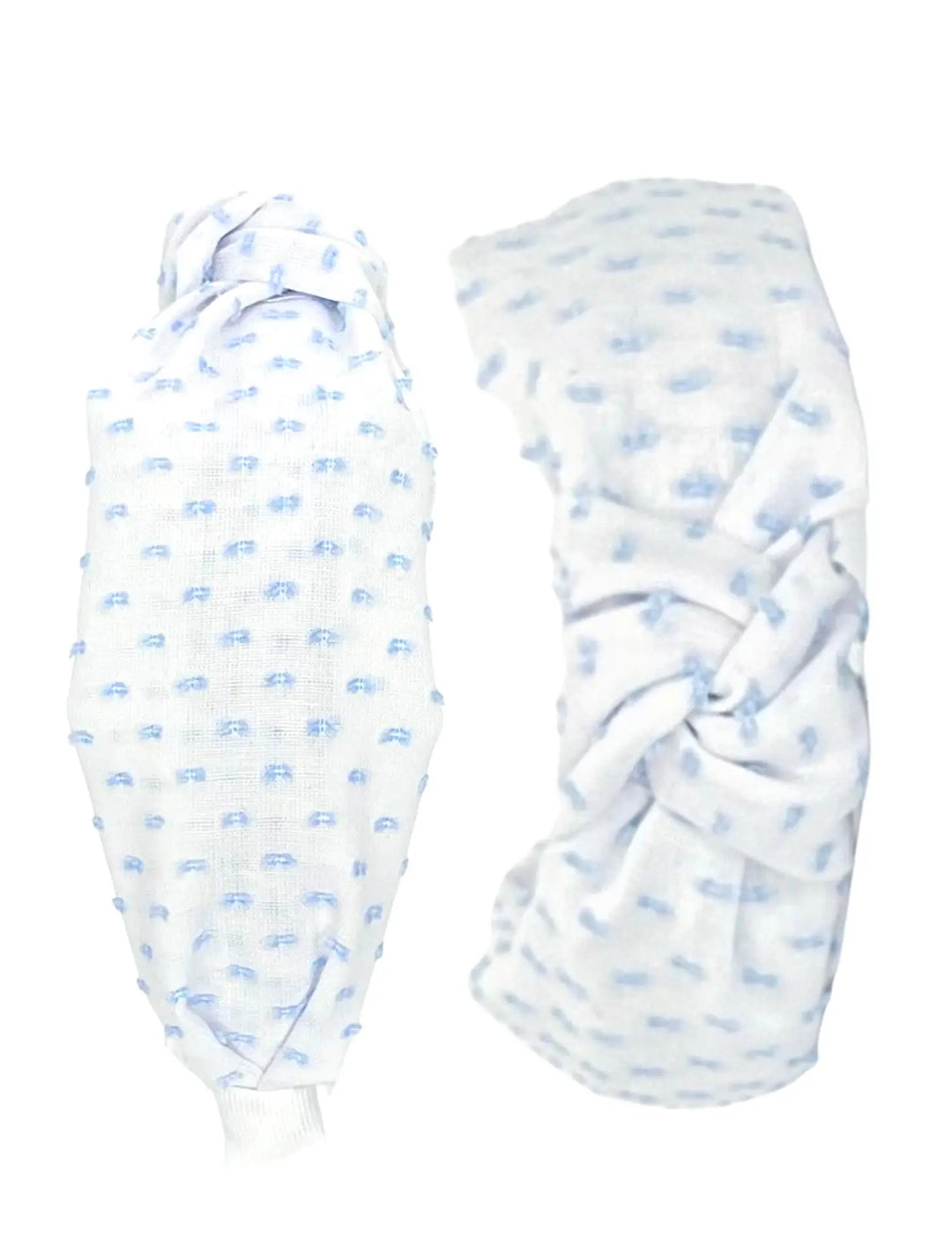 Pretty Happies Headband | Blue Swiss Dot
